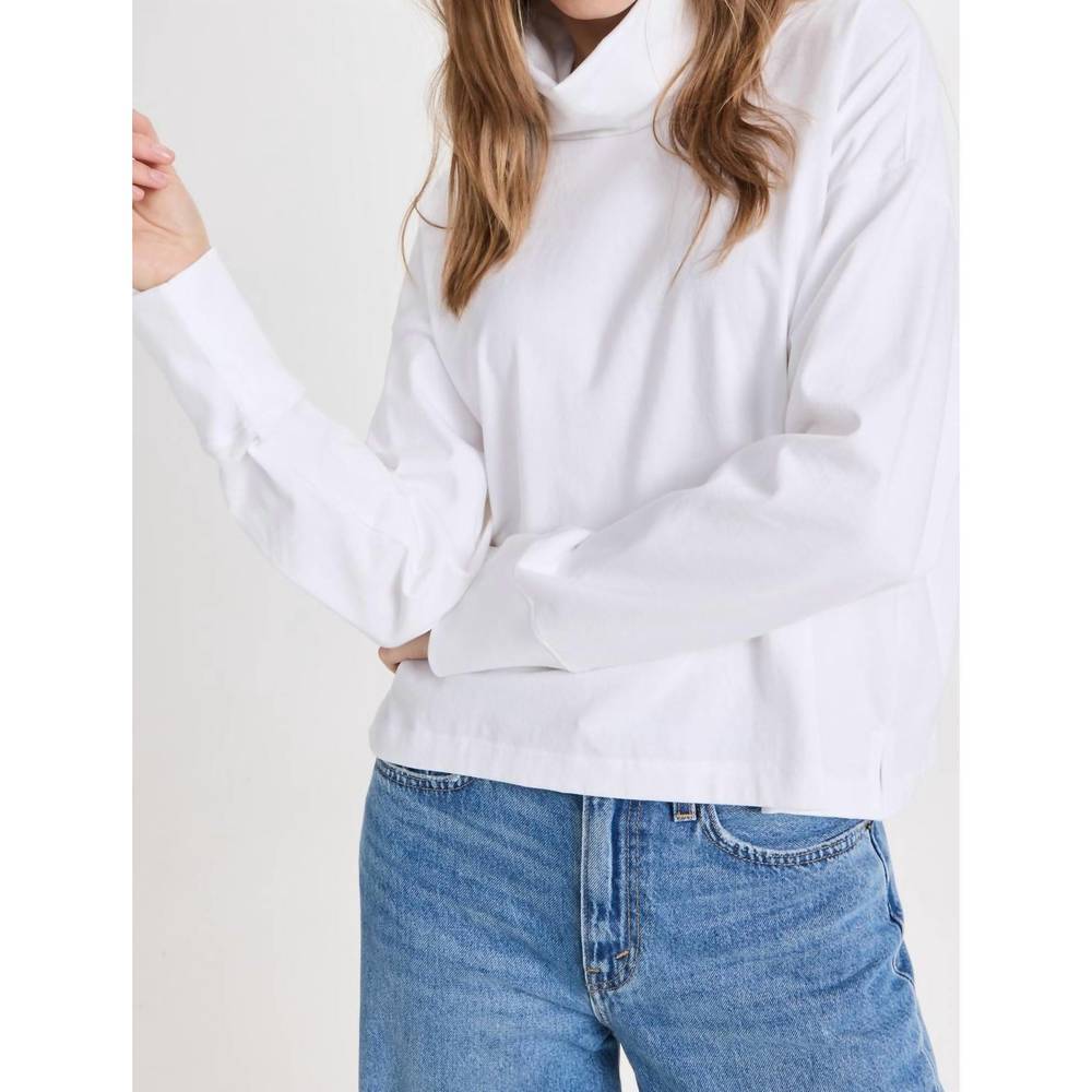NEW ATM heavy cotton oversized turtleneck in white